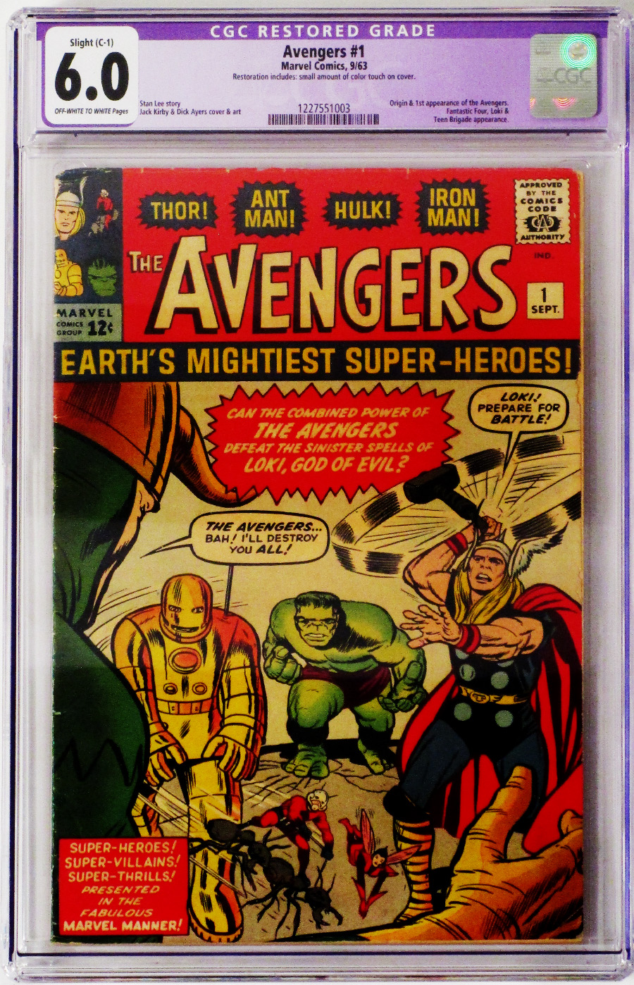 Avengers #1 Cover F CGC Restored 6.0