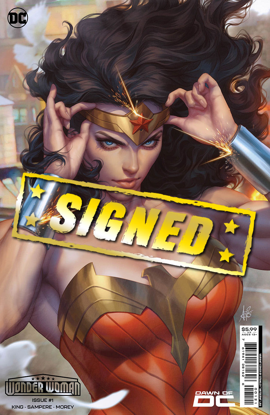 Wonder Woman Vol 6 #1 Cover M Variant Stanley Artgerm Lau Card Stock Cover Signed By Tom King