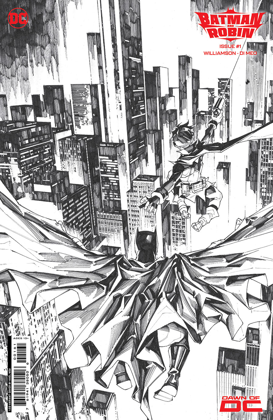 Batman And Robin Vol 3 #1 Cover G Incentive Kael Ngu Black & White Card Stock Variant Cover