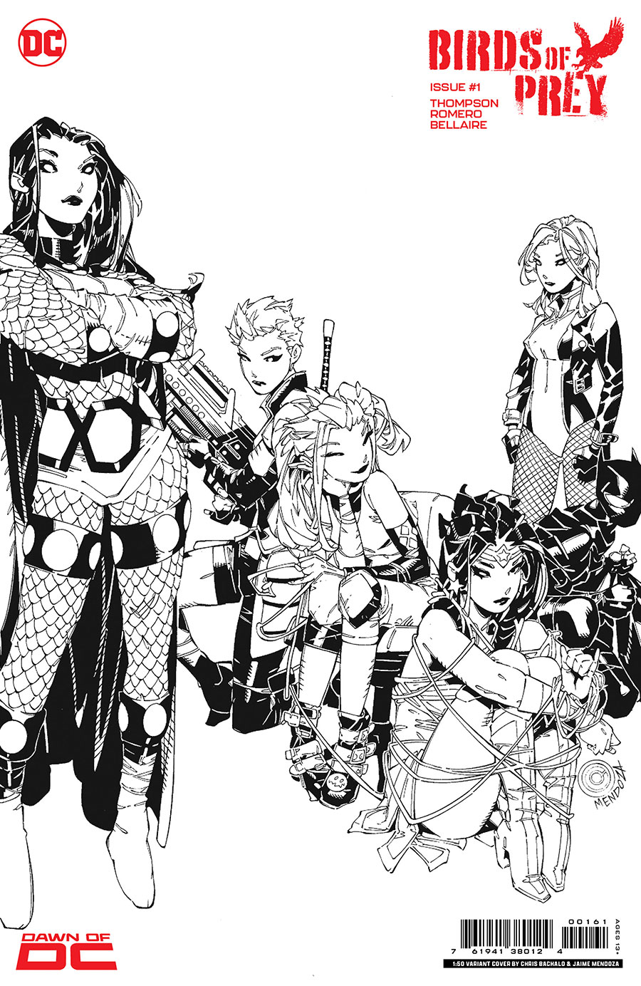 Birds Of Prey Vol 5 #1 Cover G Incentive Chris Bachalo Black & White Card Stock Variant Cover