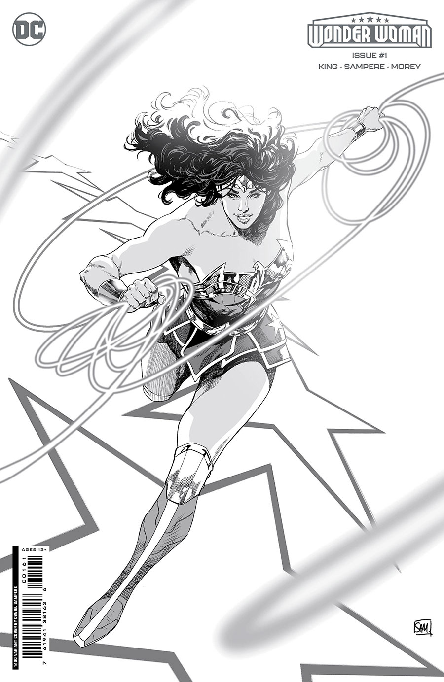 Wonder Woman Vol 6 #1 Cover I Incentive Daniel Sampere Black & White Card Stock Variant Cover