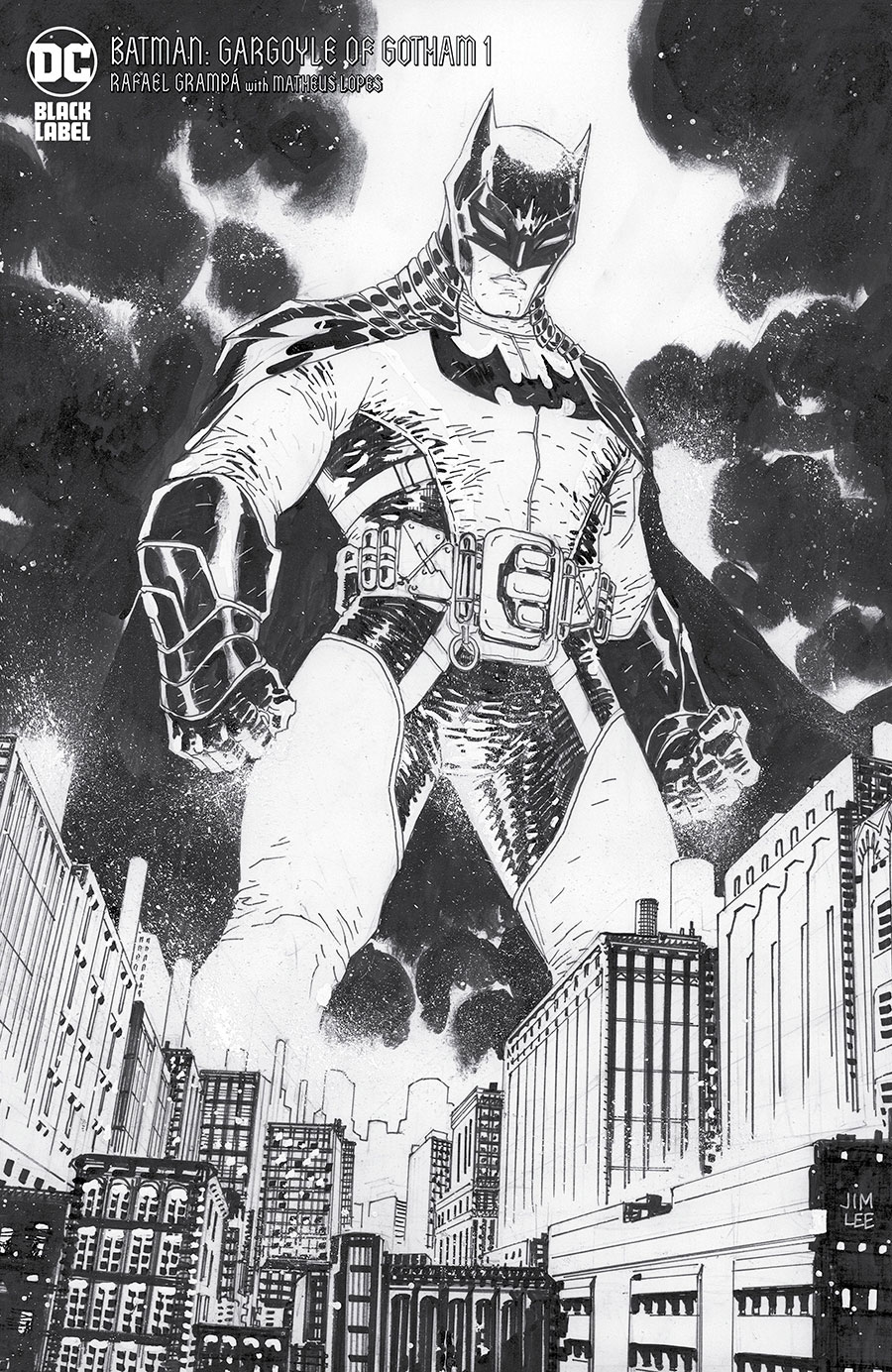 Batman Gargoyle Of Gotham #1 Cover E Incentive Jim Lee Black & White Variant Cover