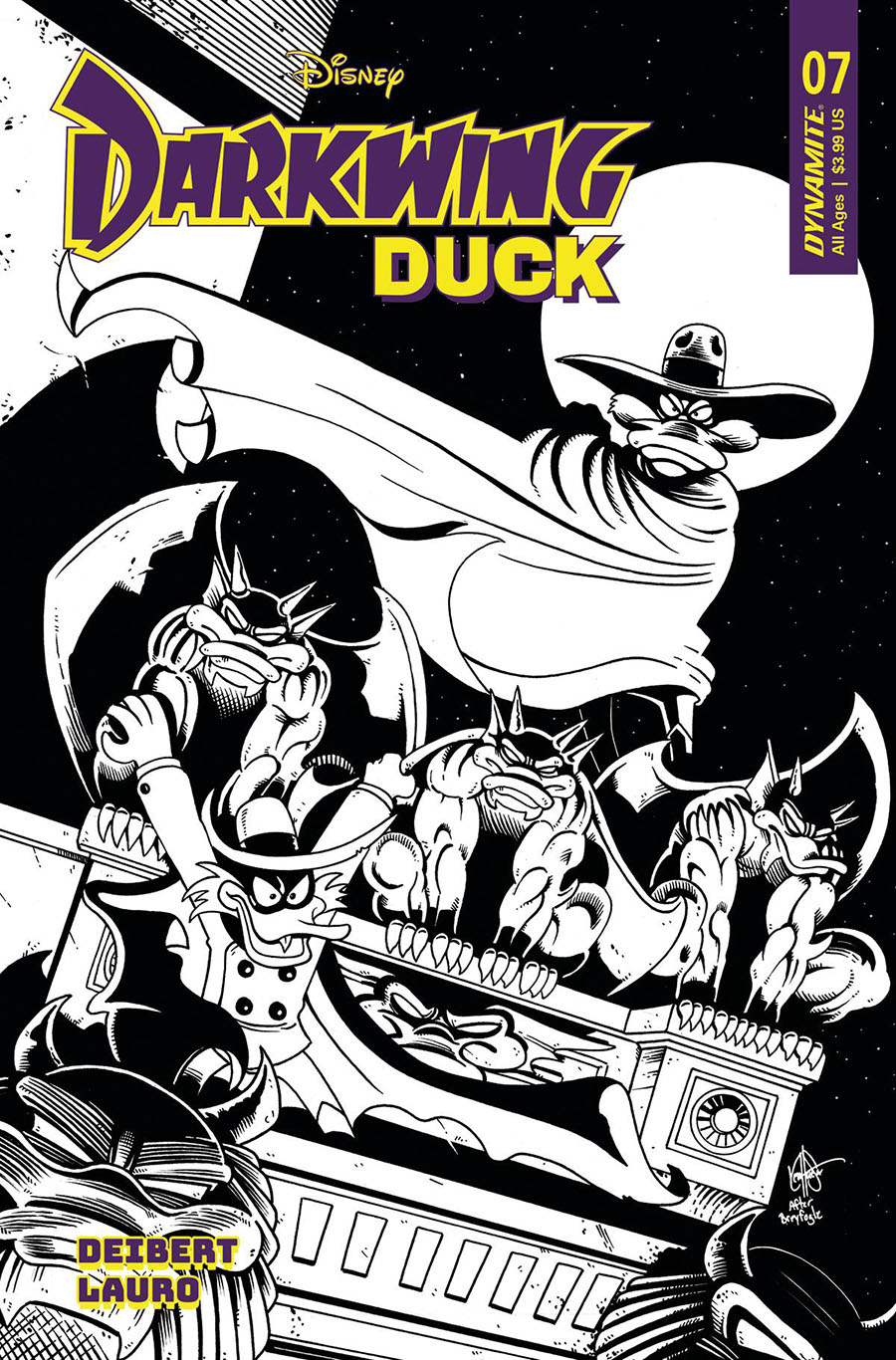 Darkwing Duck Vol 3 #7 Cover S Incentive Ken Haeser Black & White Cover