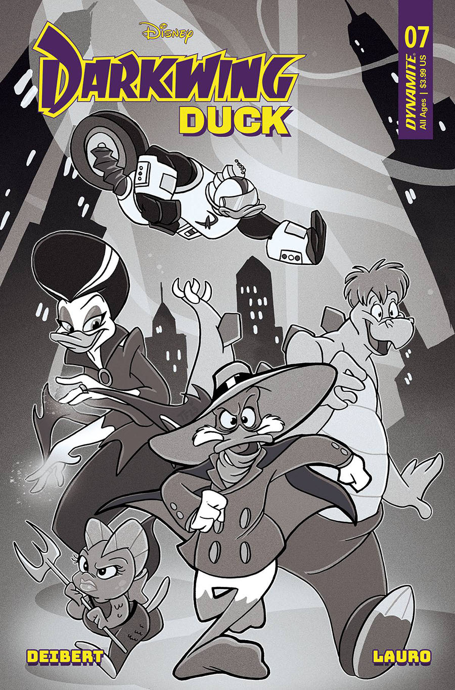 Darkwing Duck Vol 3 #7 Cover V Incentive Trish Forstner Black & White Cover