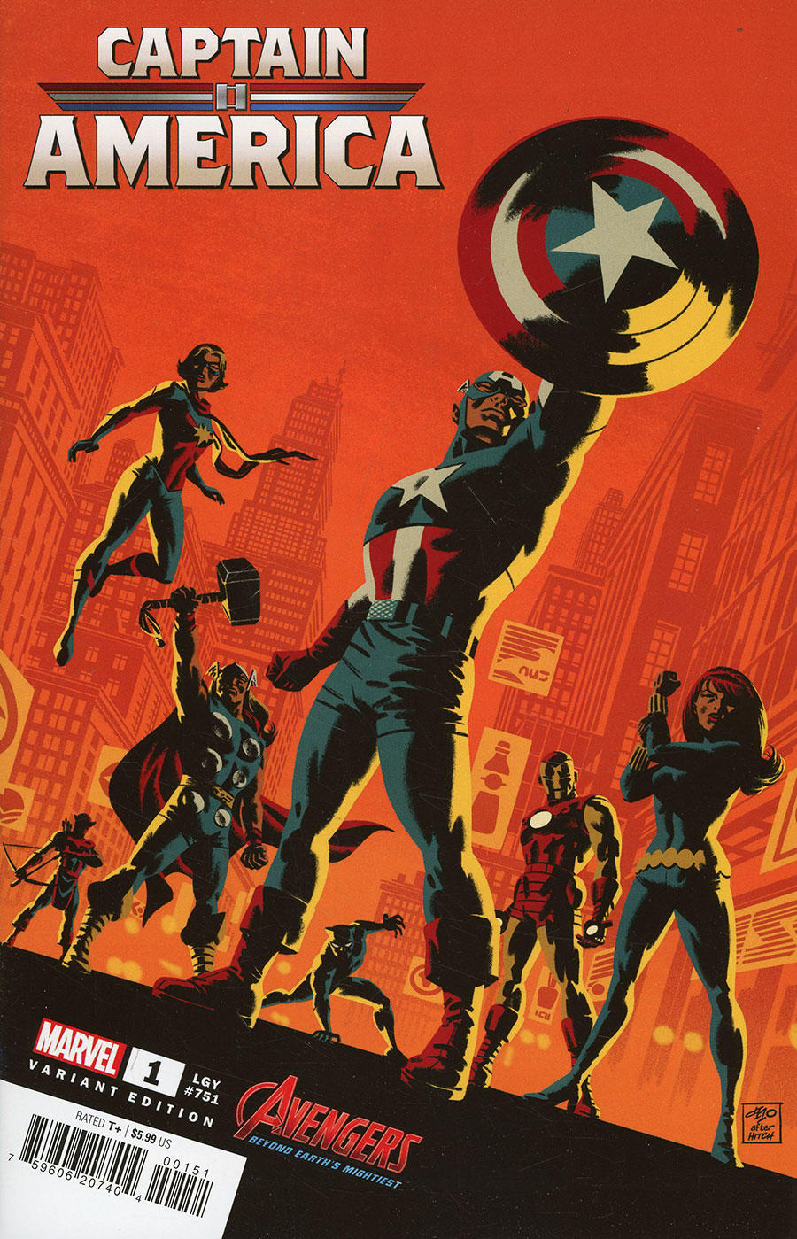 Captain America Vol 10 #1 Cover B Variant Michael Cho Avengers 60th Anniversary Cover