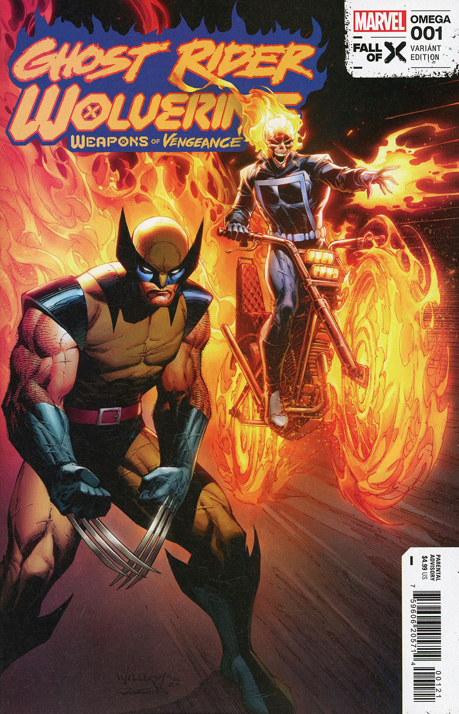 Ghost Rider Wolverine Weapons Of Vengeance Omega #1 (One Shot) Cover B Variant Scott Williams Cover (Weapons Of Vengeance Part 4)