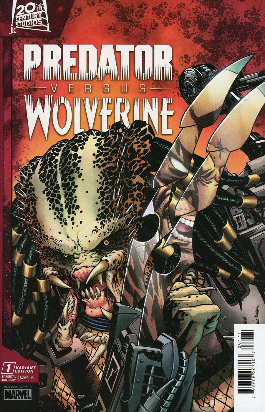 Predator vs Wolverine #1 Cover B Variant Mike McKone Predator Homage Cover