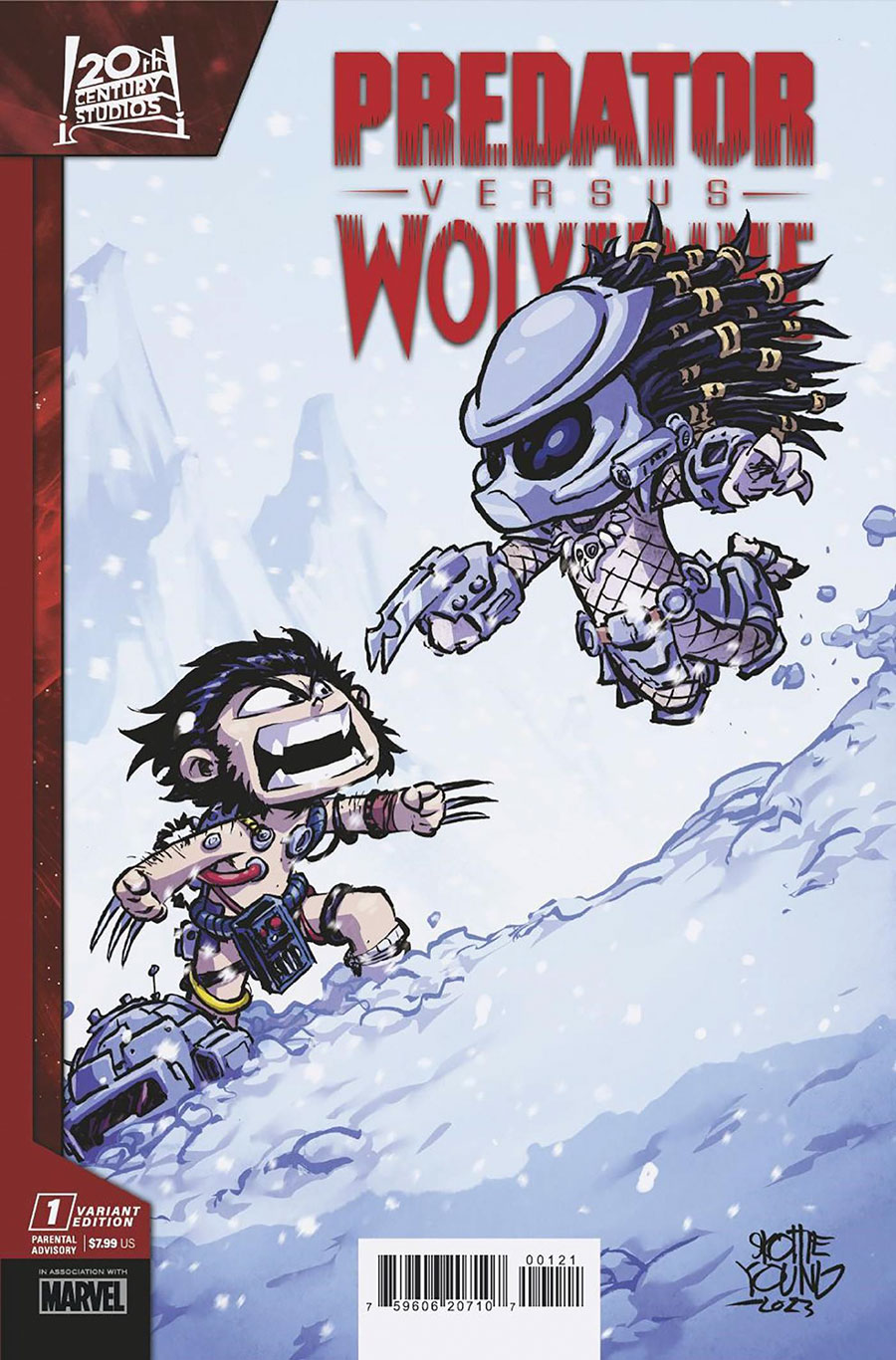 Predator vs Wolverine #1 Cover D Variant Skottie Young Cover