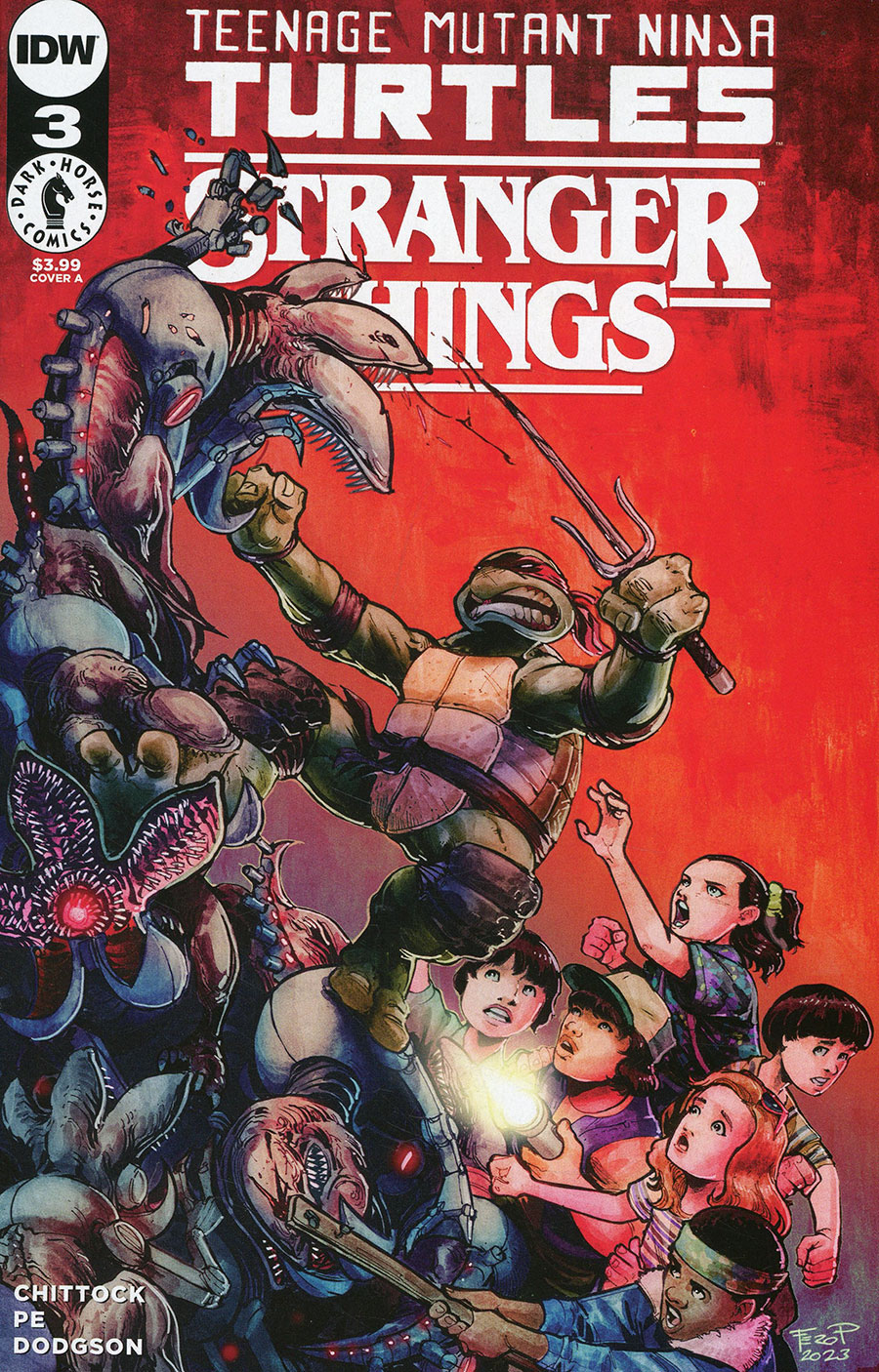 Teenage Mutant Ninja Turtles x Stranger Things #3 Cover A Regular Fero Pe Cover