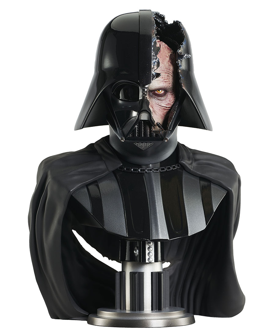 Star Wars Legends In 3D Obi-Wan Kenobi Darth Vader Damaged Helmet 1/2 Scale Bust
