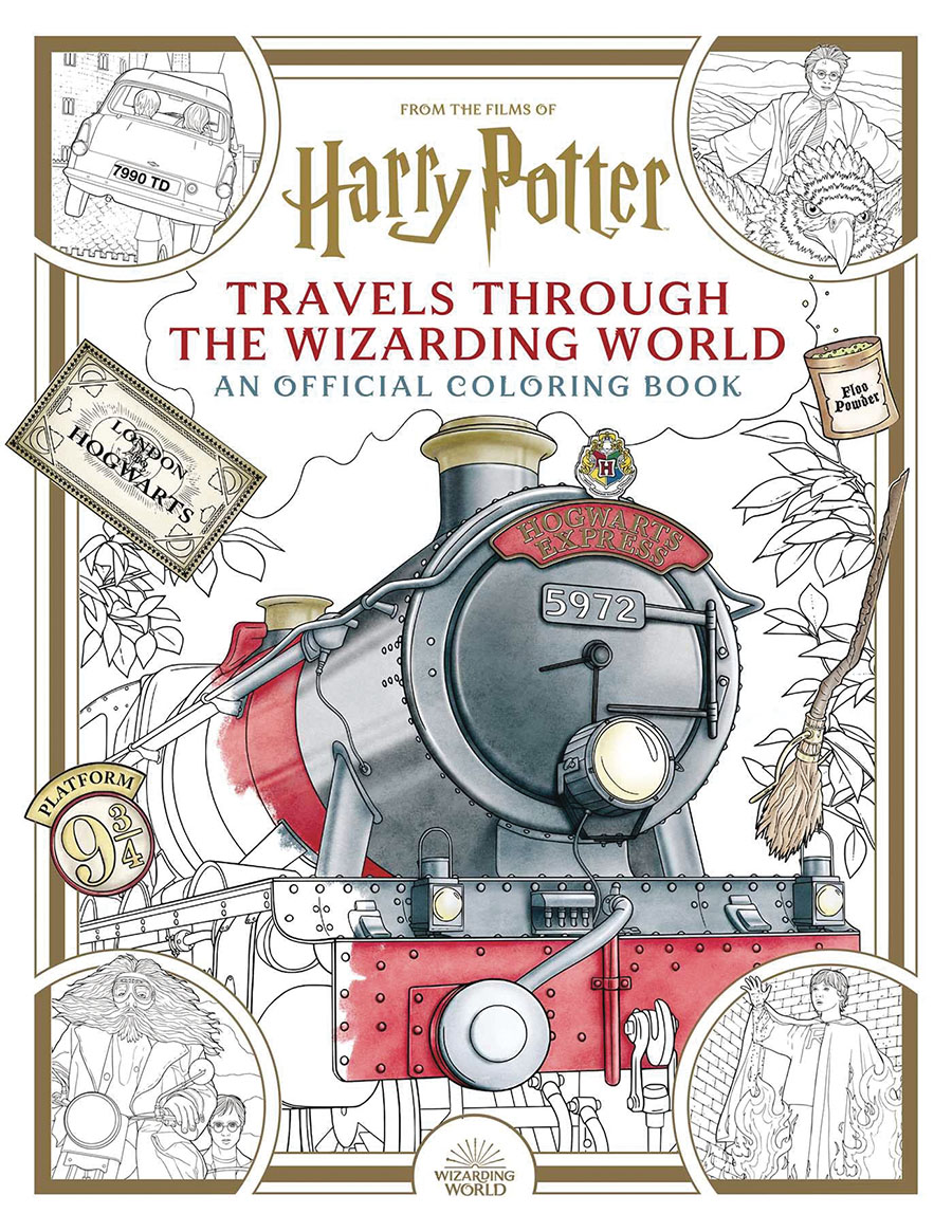 Harry Potter Travels Through The Wizarding World Coloring Book TP