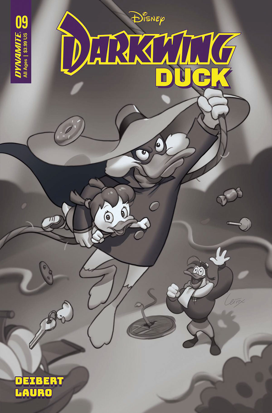 Darkwing Duck Vol 3 #9 Cover G Incentive Lesley Leirix Li Black & White Cover