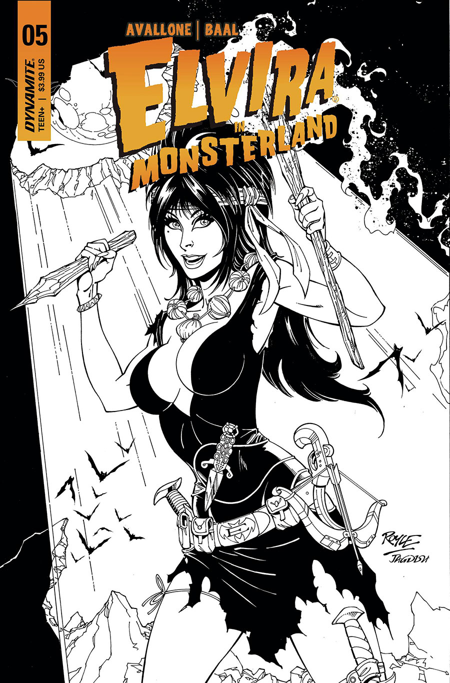 Elvira In Monsterland #5 Cover F Incentive John Royle Black & White Cover