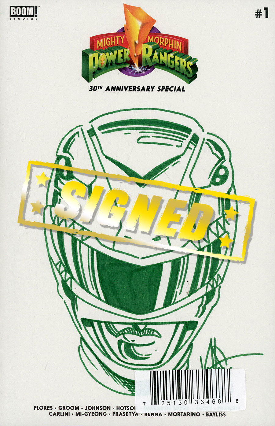 Mighty Morphin Power Rangers 30th Anniversary Special #1 (One Shot) Cover L DF Blank Variant Commissioned Cover Art Signed & Remarked By Ken Haeser