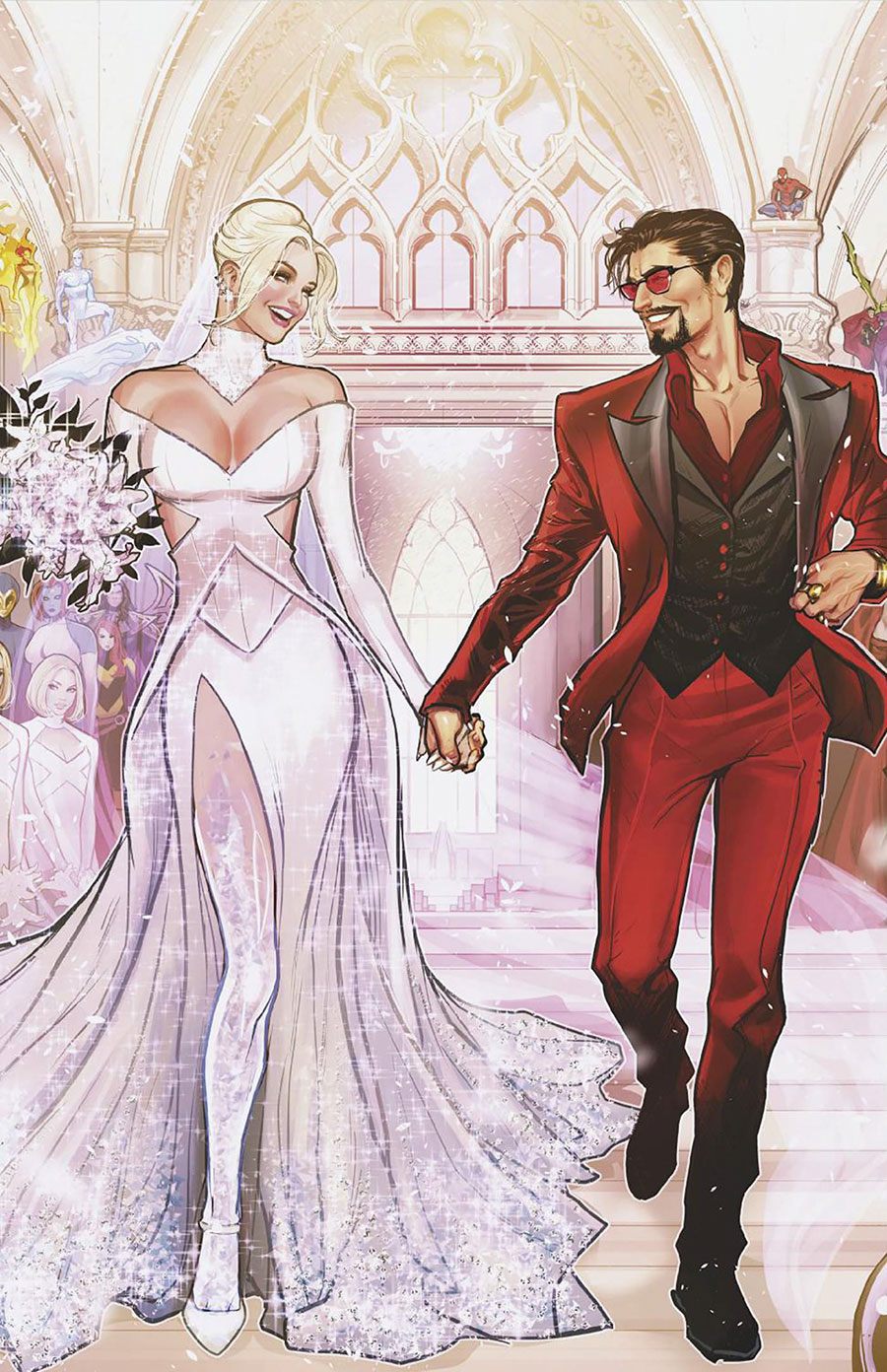 Invincible Iron Man Vol 4 #10 Cover I Incentive Lucas Werneck Wedding Crossover Virgin Variant Cover (Fall Of X Tie-In)