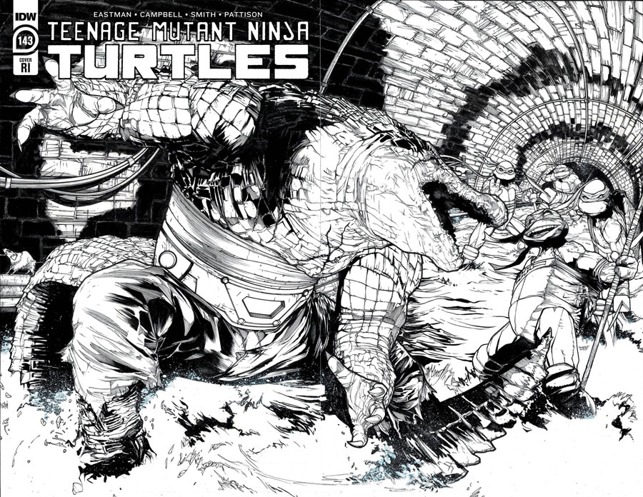 Teenage Mutant Ninja Turtles Vol 5 #143 Cover D Incentive Alex Sanchez Black & White Wraparound Variant Cover