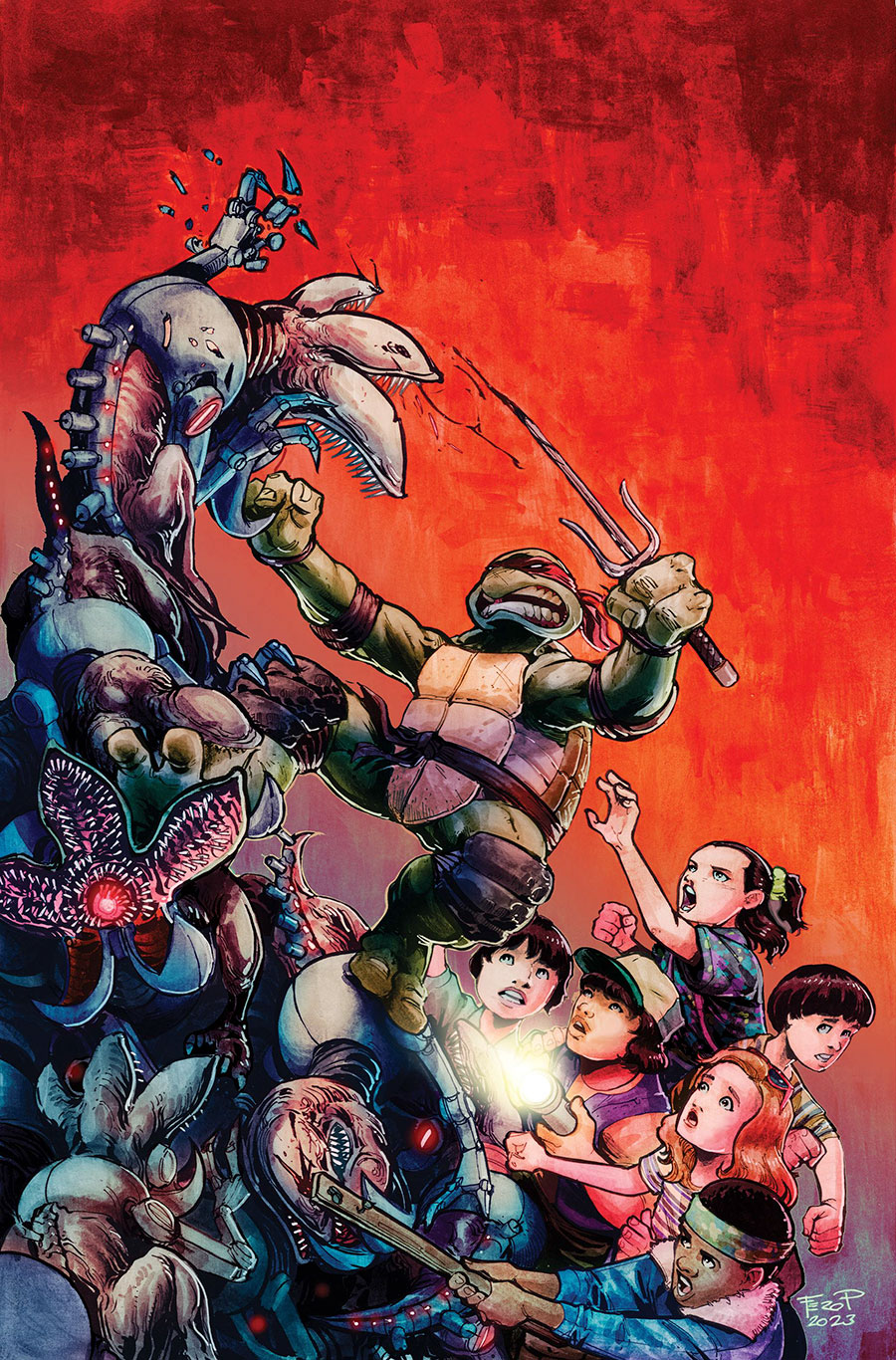 Teenage Mutant Ninja Turtles x Stranger Things #3 Cover E Incentive Fero Pe Virgin Cover