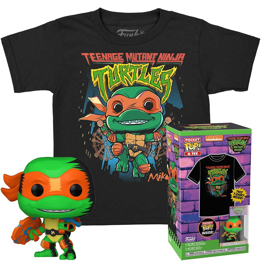 Pocket POP And Tee Teenage Mutant Ninja Turtles Mutant Mayhem Michelangelo Youth T-Shirt X-Small