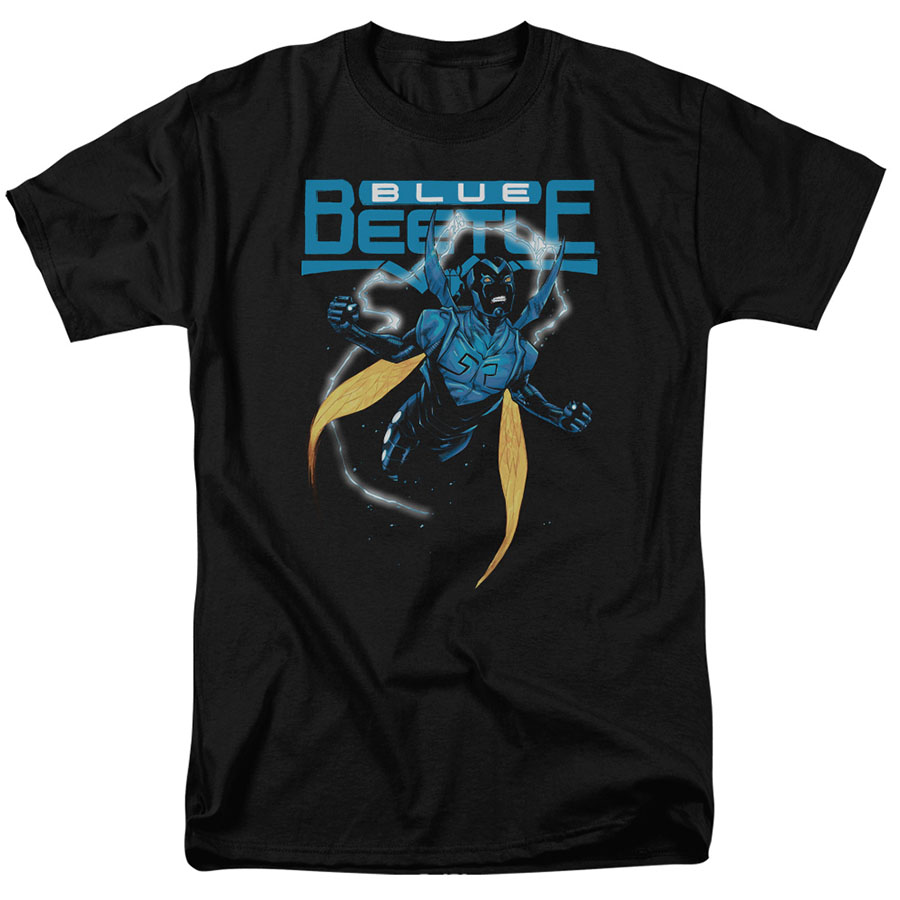 Blue Beetle Black Mens T-Shirt Large