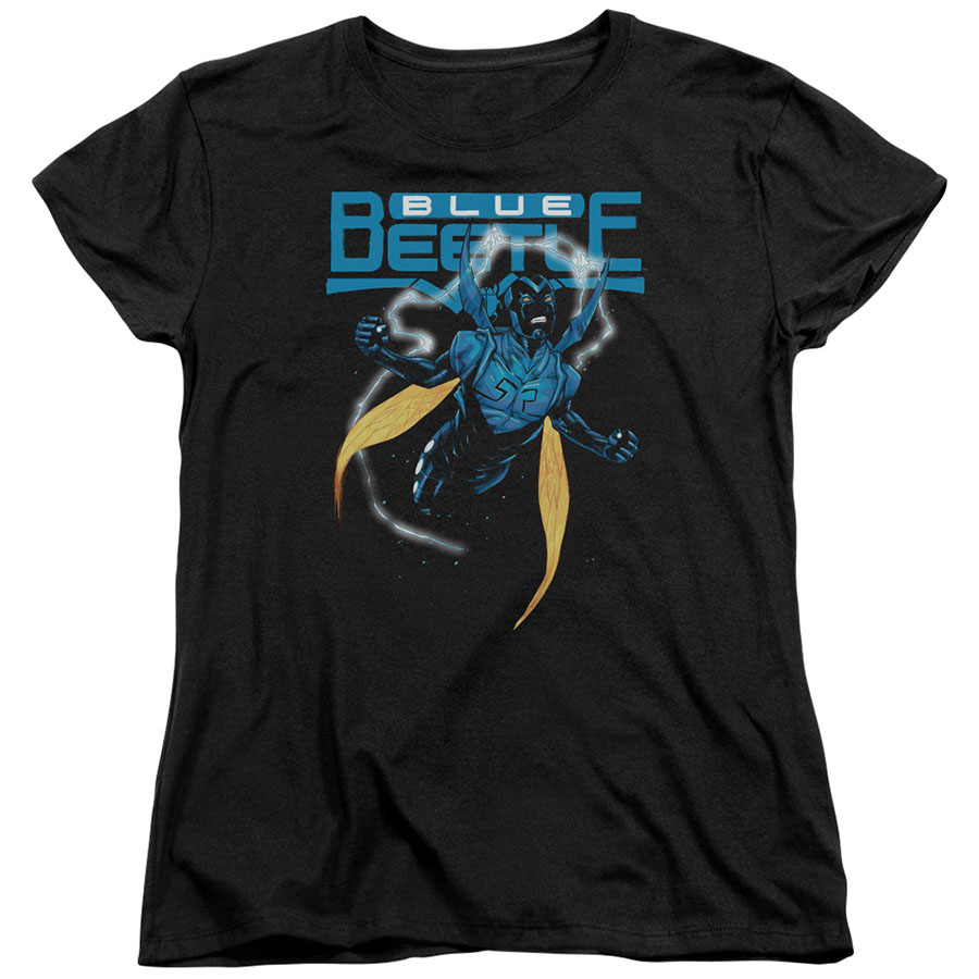 Blue Beetle Black Womens T-Shirt Large