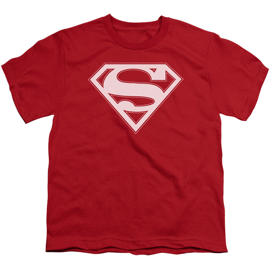 Superman Logo Red Youth T-Shirt Large