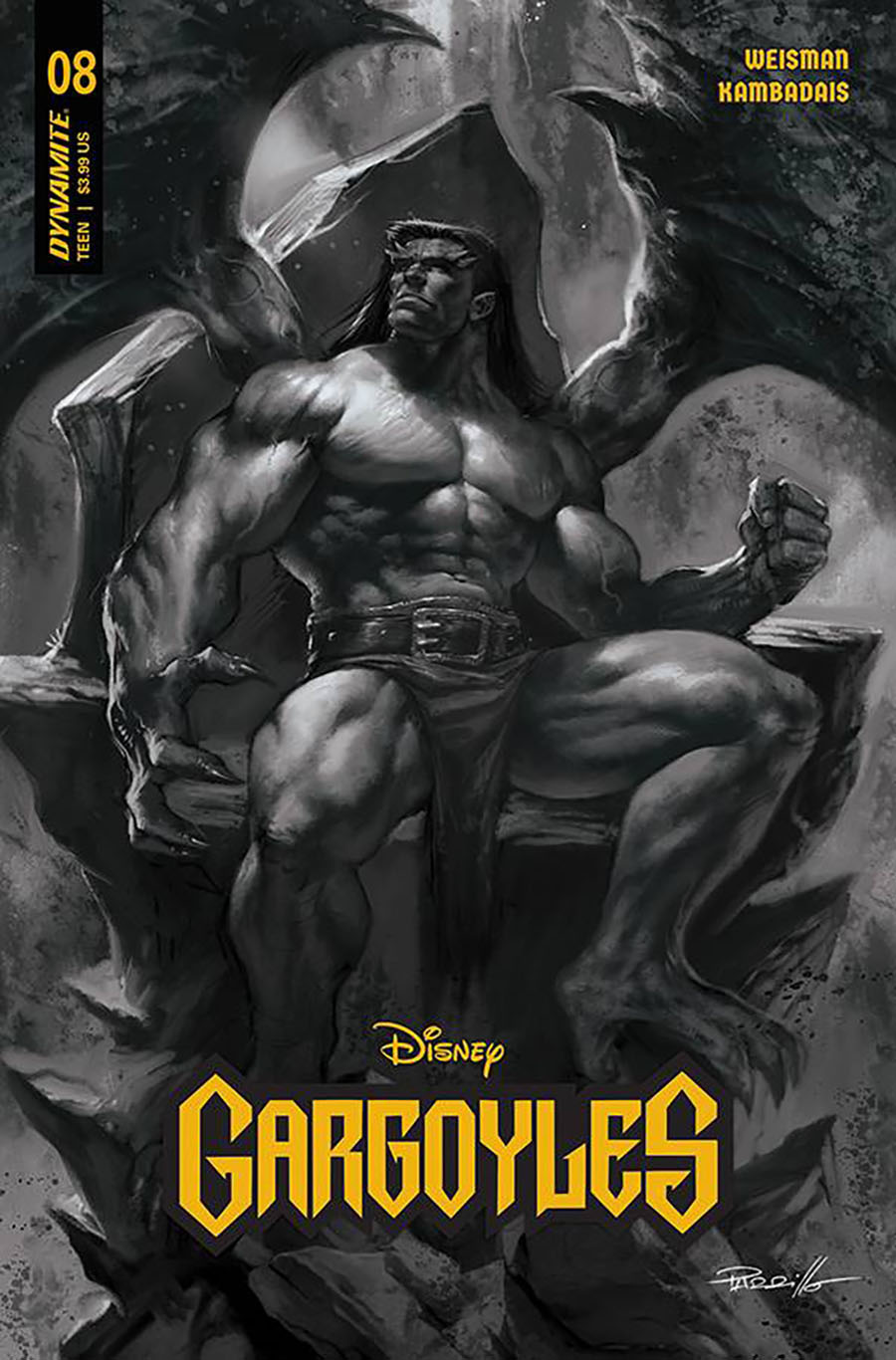 Gargoyles Vol 3 #8 Cover V Incentive Lucio Parrillo Black & White Cover