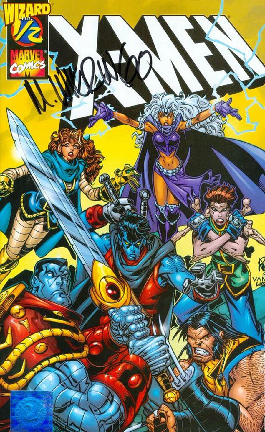 X-Men Wizard #1/2 Cover B Signed By Mike Wieringo With Certificate