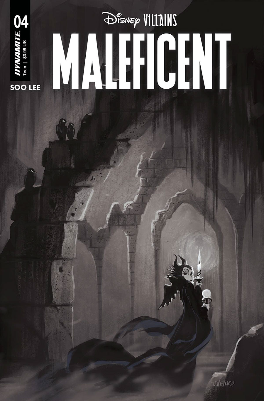 Disney Villains Maleficent #4 Cover Q Incentive Jennifer L Meyer Black & White Cover