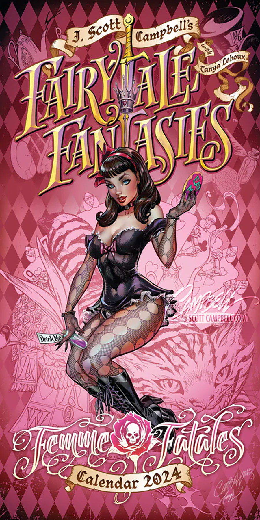 J Scott Campbells Fairytale Fantasies 2024 Calendar Dark Cover