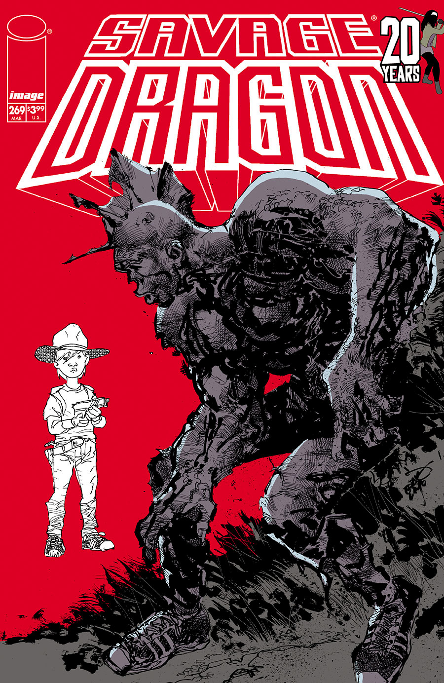 Savage Dragon Vol 2 #269 Cover C Variant Erik Larsen The Walking Dead 20th Anniversary Cover