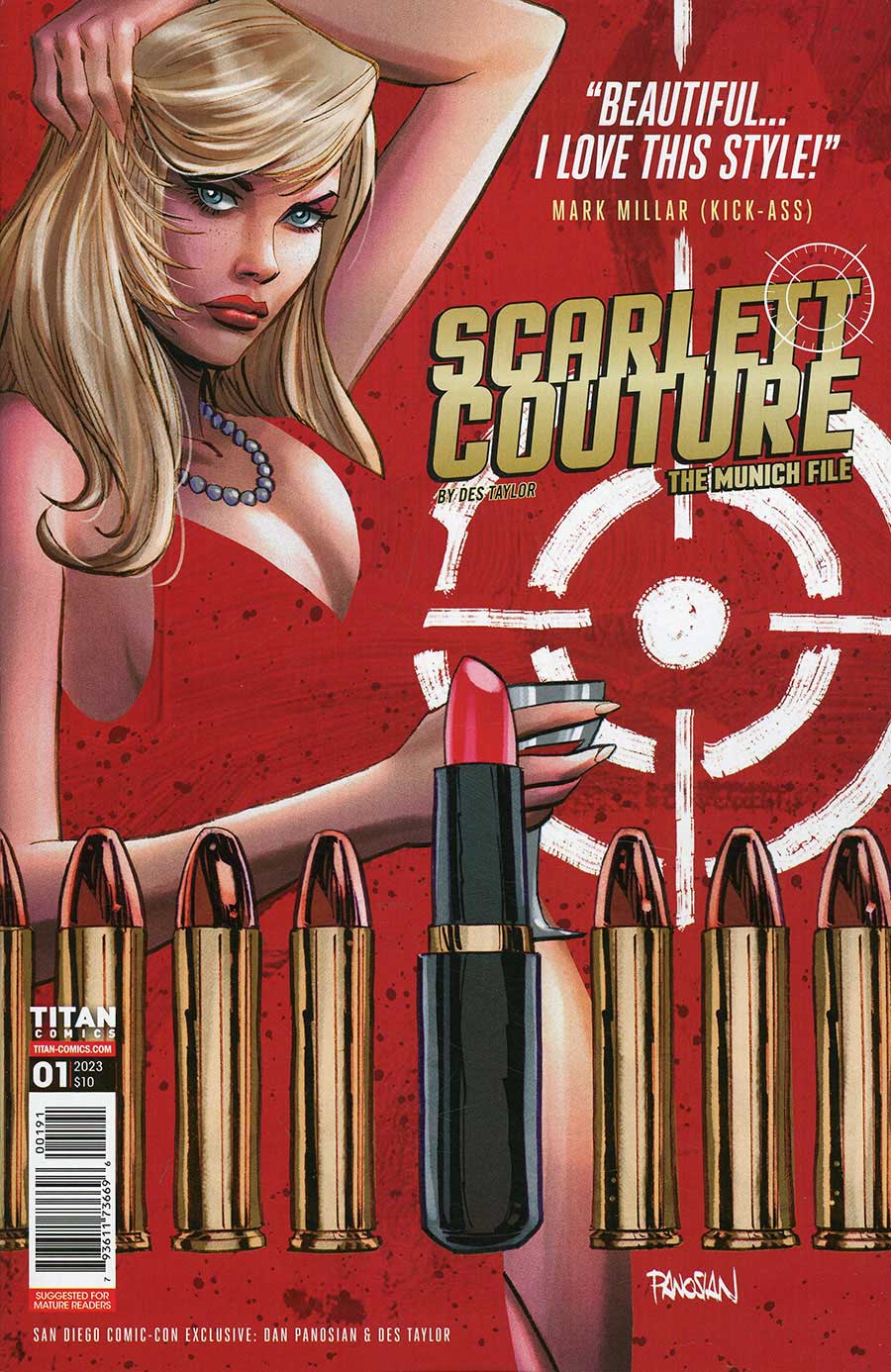 Scarlett Couture Munich File #1 Cover I SDCC Exclusive Dan Panosian & Des Taylor Copic Flip Variant Cover (Limit 1 Per Customer)