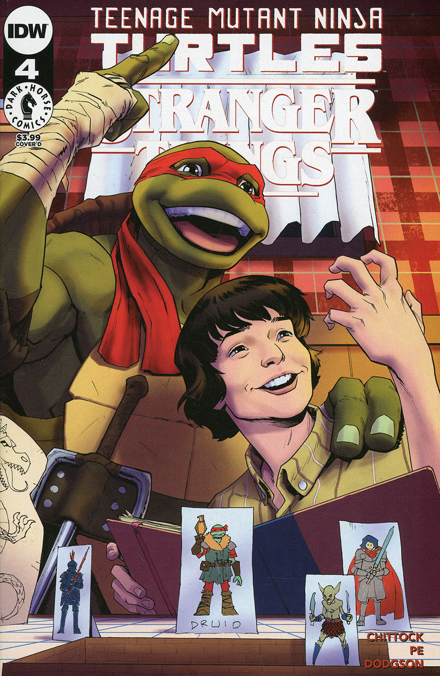 Teenage Mutant Ninja Turtles x Stranger Things #4 Cover D Variant Adam Gorham Cover