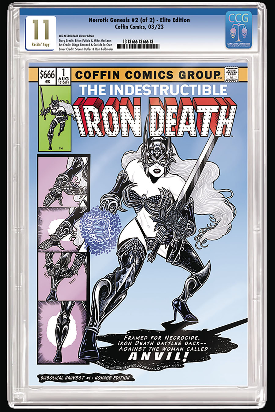 Lady Death Necrotic Genesis #2 Cover F Iron Death Slabbed Edition