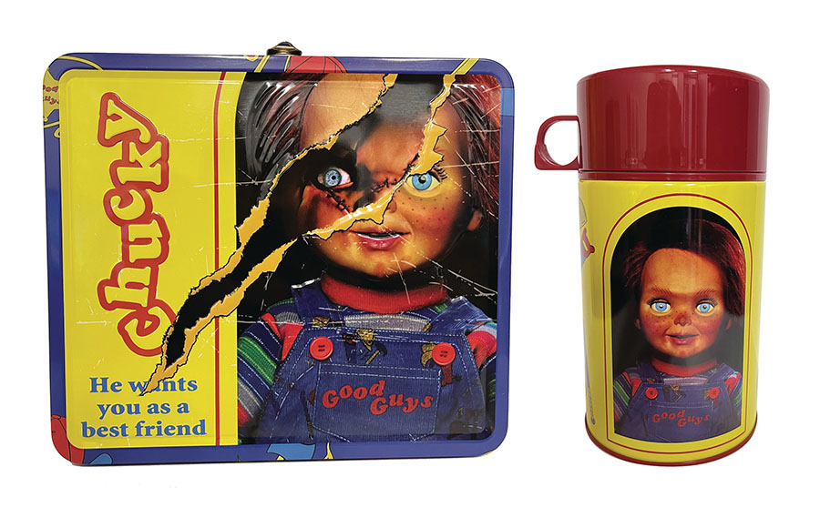 Tin Titans Chucky Previews Exclusive Lunch Box With Beverage Container