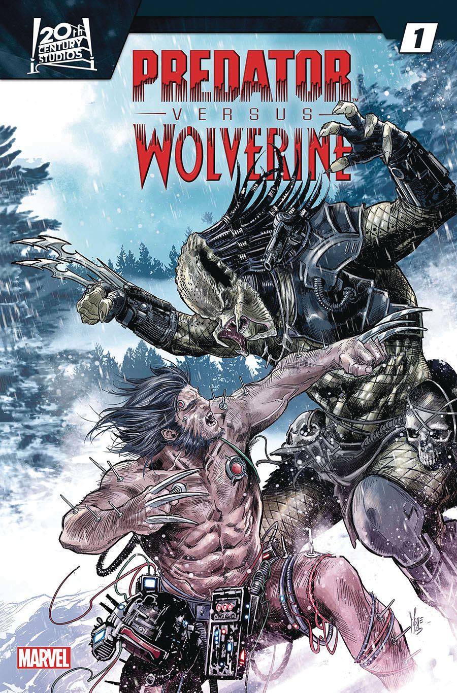 Predator vs Wolverine #1 Cover M DF Silver Signature Series Signed By Benjamin Percy