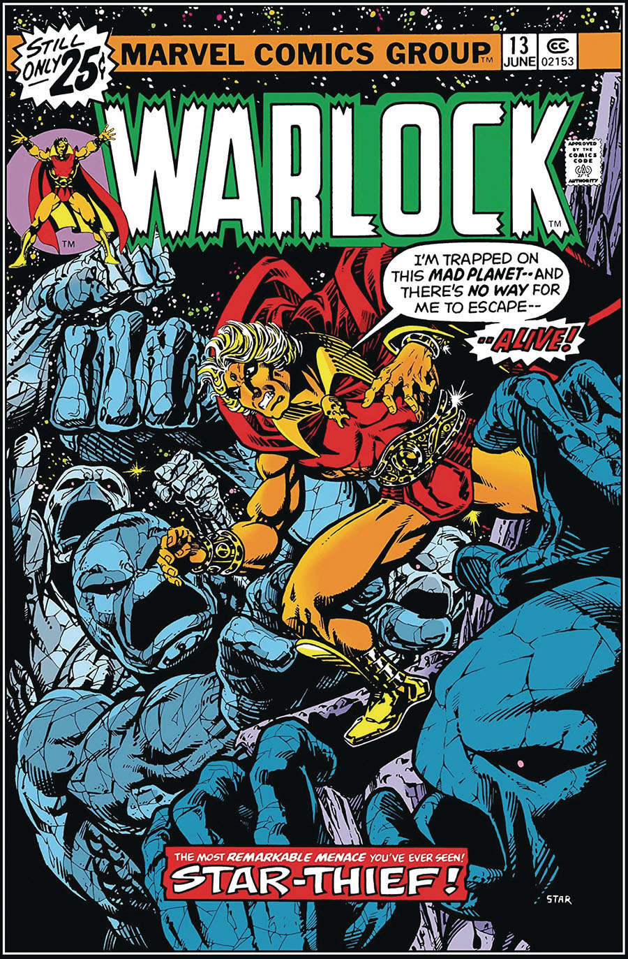 Warlock #13 Cover C DF Jim Starlin Personal File Copy Signed By Jim Starlin
