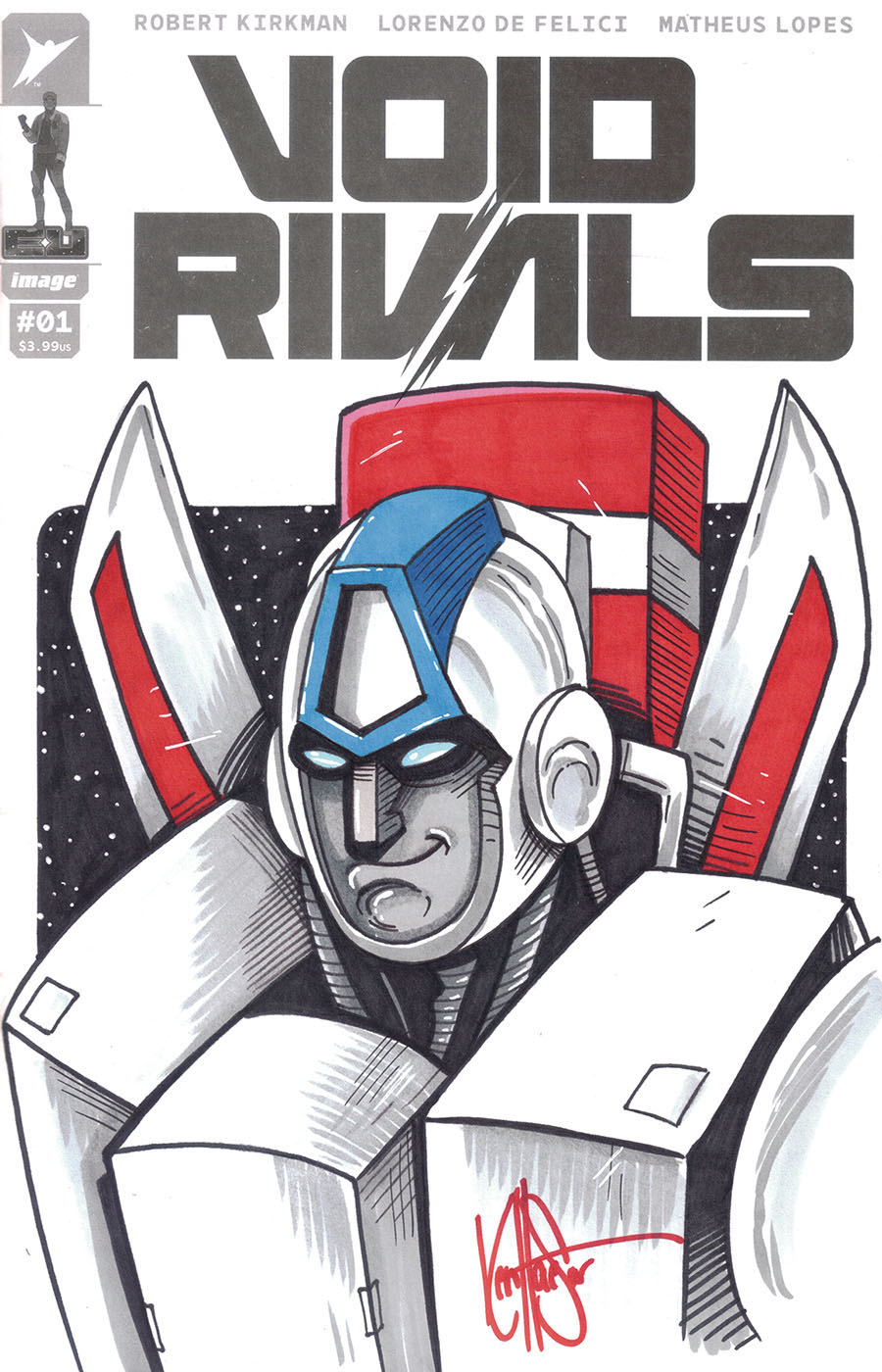 Void Rivals #1 Cover O DF Blank Variant Commissioned Cover Art Signed & Remarked By Ken Haeser
