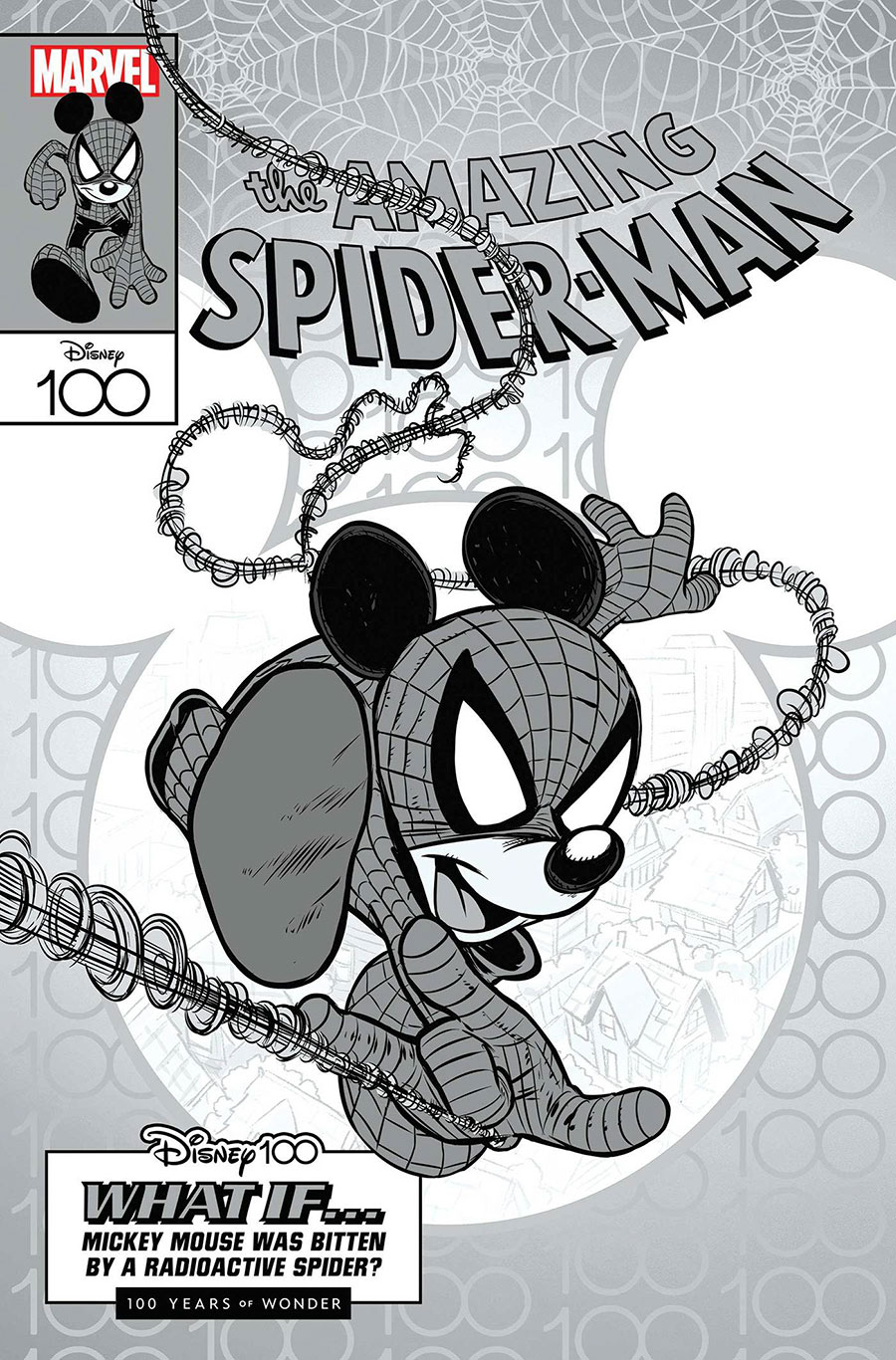Amazing Spider-Man Vol 6 #35 Cover F Incentive Claudio Sciarrone Disney100 Amazing Spider-Man Black & White Cover