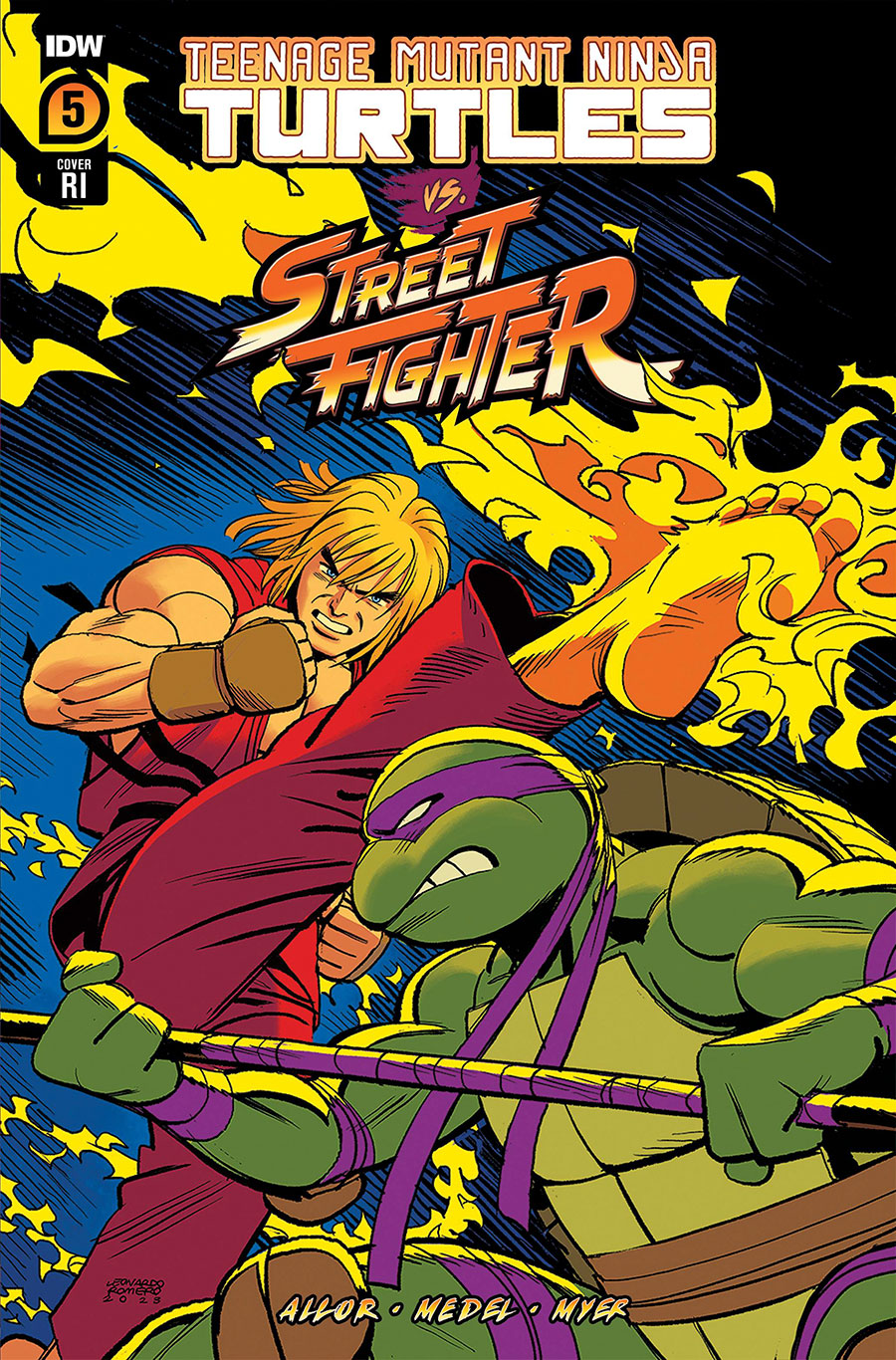 Teenage Mutant Ninja Turtles vs Street Fighter #5 Cover F Incentive Leonardo Romero Variant Cover