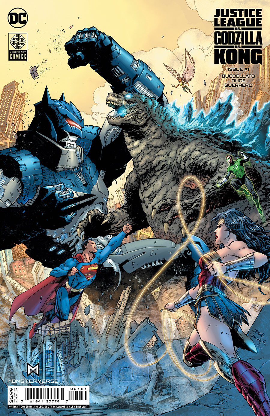 Justice League vs Godzilla vs Kong #1 Cover B Variant Jim Lee & Scott Williams Card Stock Cover