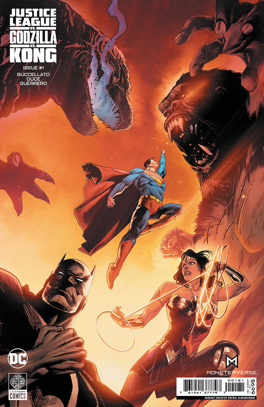 Justice League vs Godzilla vs Kong #1 Cover E Variant Rafael Albuquerque Foil Cover