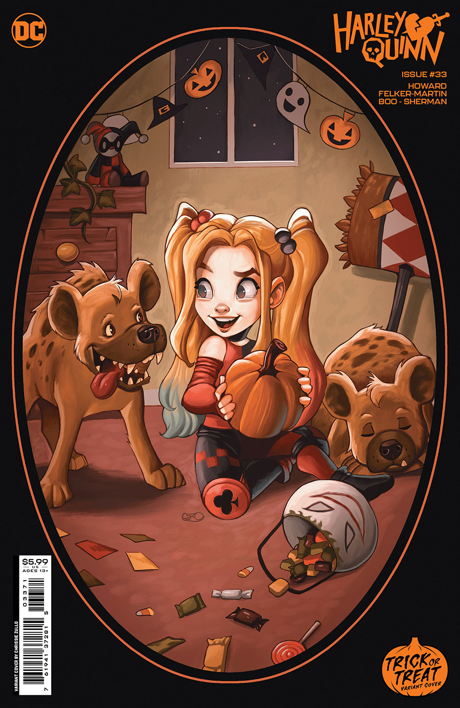 Harley Quinn Vol 4 #33 Cover D Variant Chrissie Zullo Trick Or Treat Card Stock Cover (Limit 1 Per Customer)