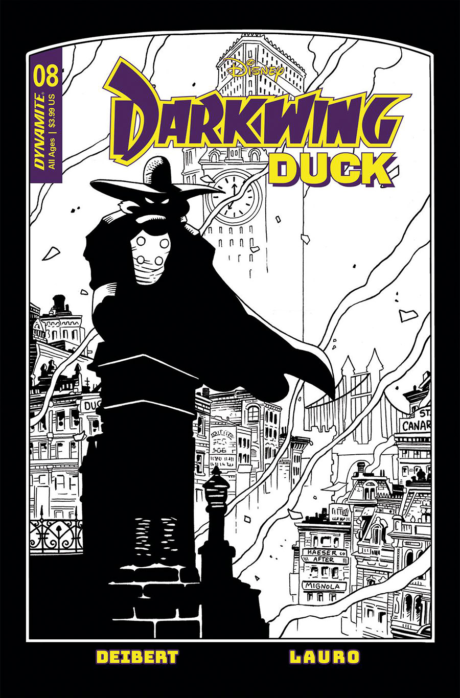 Darkwing Duck Vol 3 #8 Cover S Incentive Ken Haeser Black & White Cover