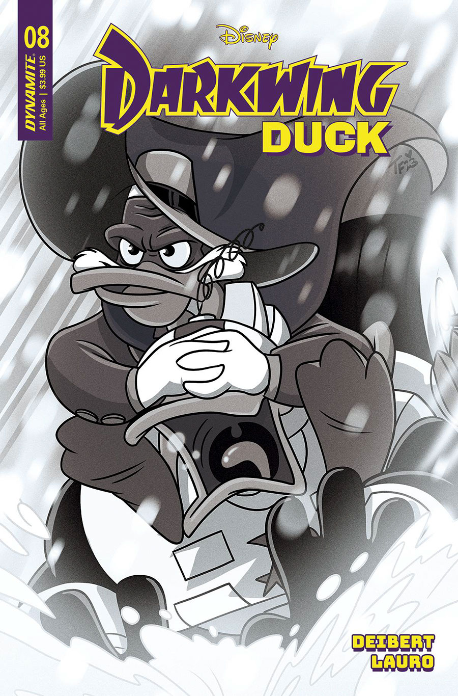 Darkwing Duck Vol 3 #8 Cover V Incentive Trish Forstner Black & White Cover