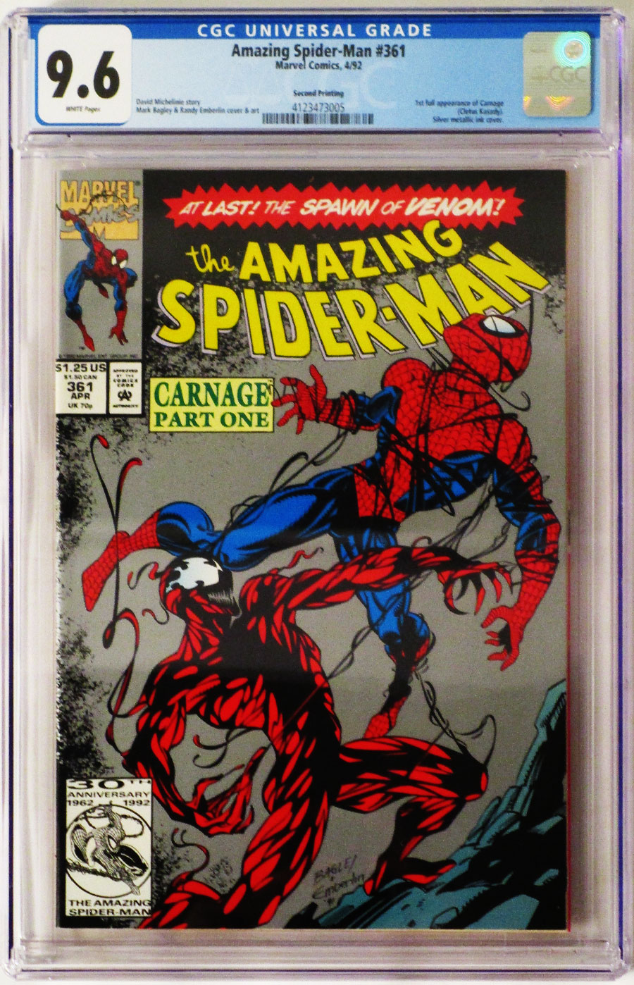 Amazing Spider-Man #361 Cover E 2nd Ptg CGC 9.6