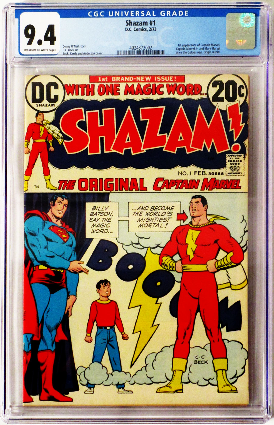 SHAZAM #1 Cover C CGC 9.4