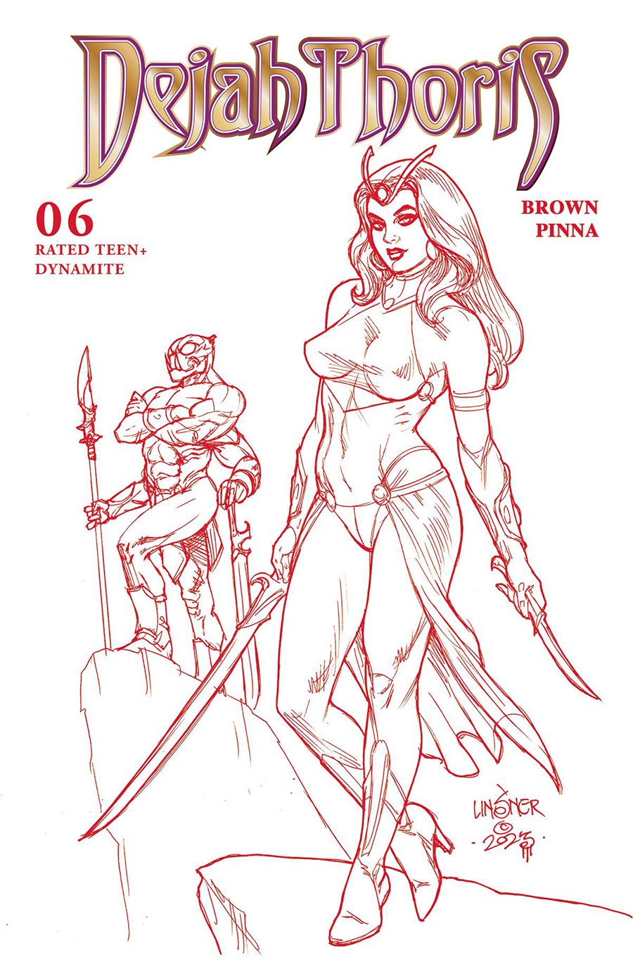 Dejah Thoris Vol 4 #6 Cover N Incentive Joseph Michael Linsner Red Line Art Cover