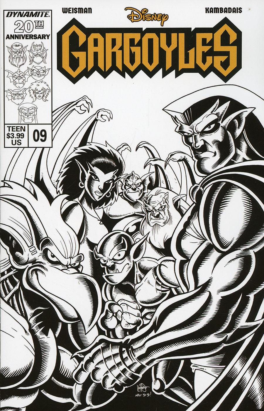 Gargoyles Vol 3 #9 Cover R Incentive Ken Haeser Line Art Cover