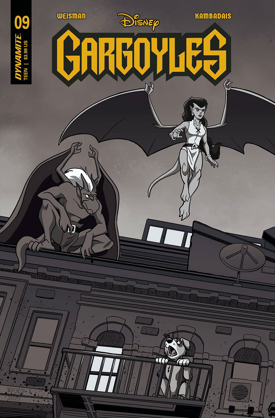 Gargoyles Vol 3 #9 Cover S Incentive Trish Forstner & Tony Fleecs Black & White Cover