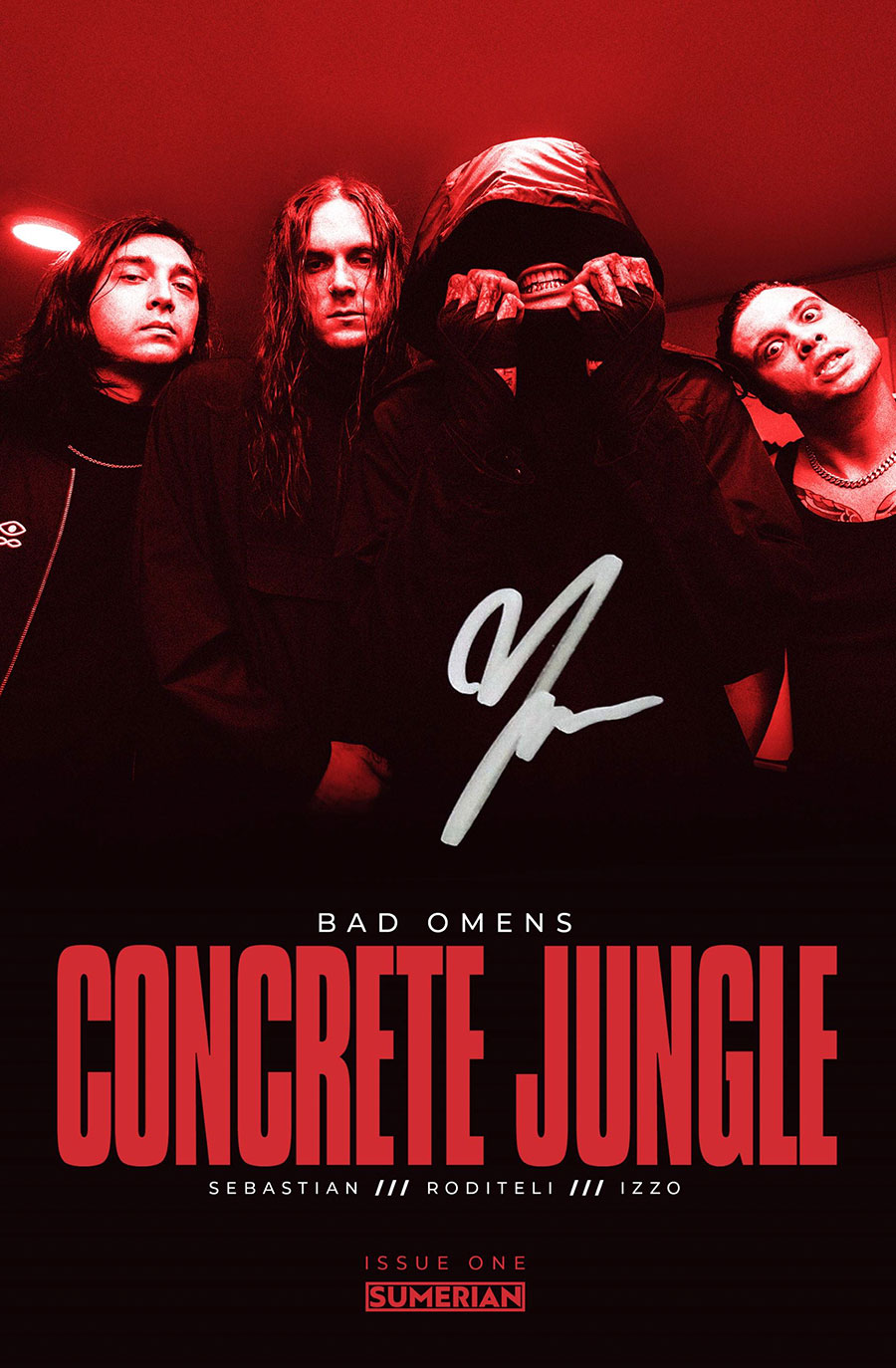 Bad Omens Concrete Jungle #1 Cover H Incentive Chuck Pavoni & Noah Sebastian Cover Signed By Noah Sebastian